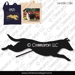 collie-s-012tote - Collie Smooth Jumping Tote Bag