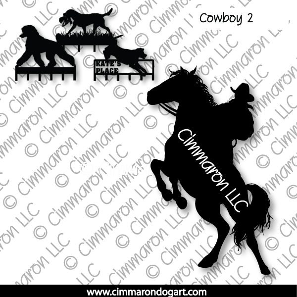 cowboy002h - Cowboy 2 Leash Rack