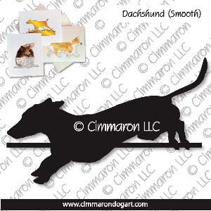 doxie005n - Dachshund Smooth Jumping Note Cards