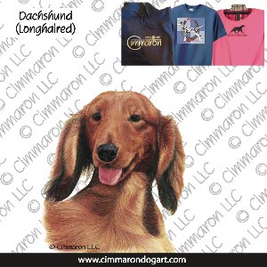 doxie016t - Dachshund Longhaired Portrait Custom Shirts