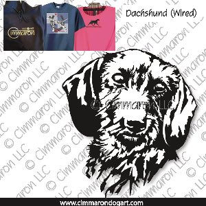 doxie021t - Dachshund Wirehaired Line Drawing Custom Shirts
