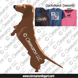 doxie007t - Dachshund Smooth Up on Two Custom Shirts