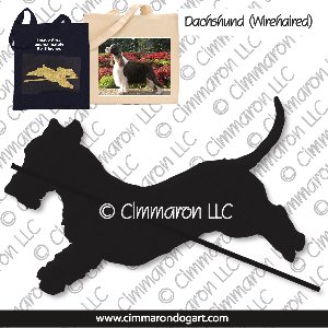 doxie020tote - Dachshund Wirehair Jumping Tote Bag