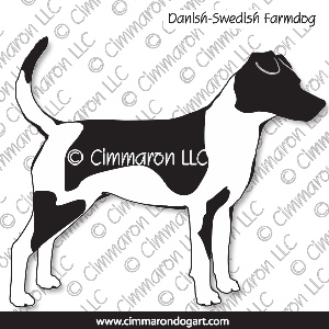 dafarm002d - Danish-Sweden Farmdog Outline Decal