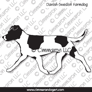 dafarm004d - Danish-Sweden Farmdog Outline Gaiting Decal