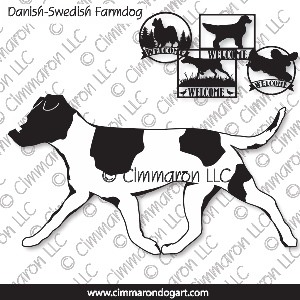 dafarm004s - Danish-Sweden Farmdog Outline Gaiting House and Welcome Signs