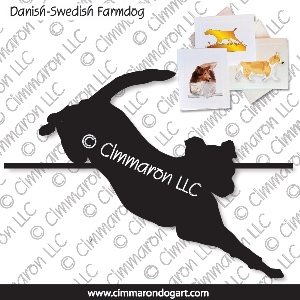 dafarm006n - Danish-Sweden Farmdog Jumping Note Cards