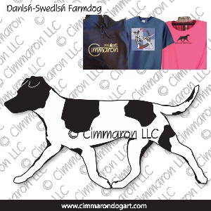 dafarm004t - Danish-Sweden Farmdog Outline Gaiting Custom Shirts