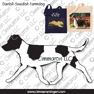 dafarm004tote - Danish-Sweden Farmdog Outline Gaiting Tote Bag