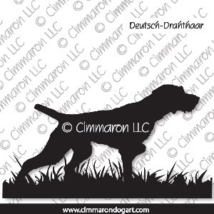 drahts006d - Deutsch Drahthaar Dog On Pointing Decal