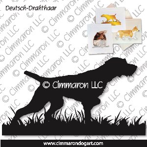 drahts006n - Deutsch Drahthaar Dog Pointing Note Cards
