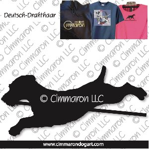 drahts004t - Deutsch Drahthaar Dog Jumping Custom Shirts