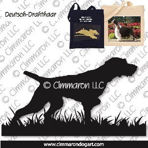 drahts006tote - Deutsch Drahthaar Dog Pointing Tote Bag