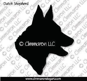 dutchshep005d - Dutch Shepherd Head Silhouette