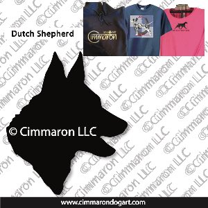 dutchshep005t - Dutch Shepherd Silhoutte Head Custom Shirts