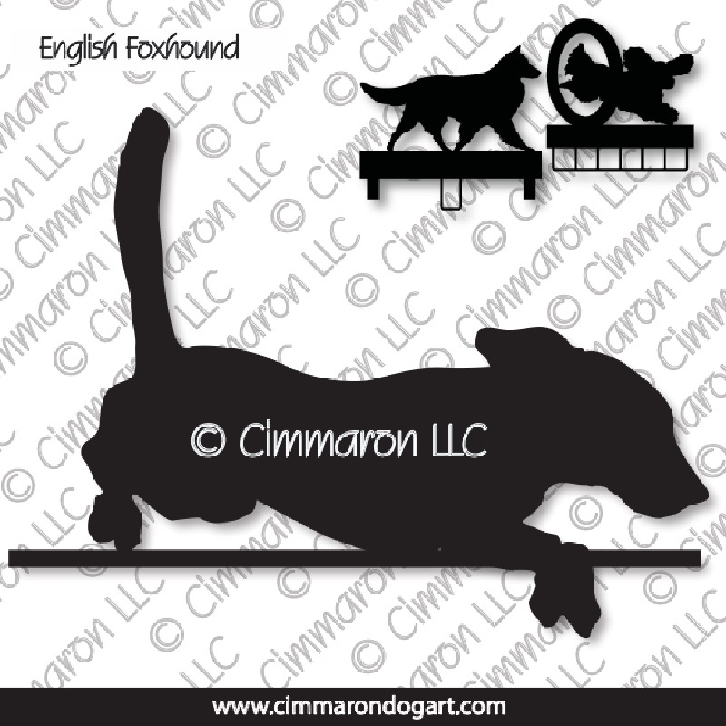 enfox004ls - English Foxhound Jumping MACH Bars-Rosette Bars