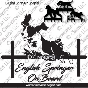 ess008h - English Springer Spaniel On Board Leash Rack