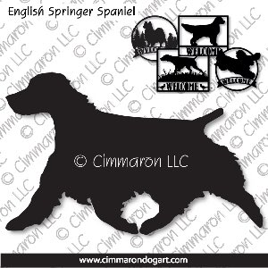 ess004s - English Springer Spaniel Trotting House and Welcome Signs