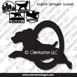 ess005s - English Springer Spaniel Agility House and Welcome Signs