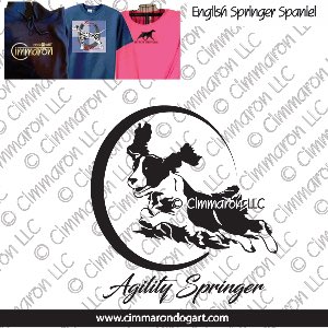 ess006t - English Springer Spaniel Line Drawing Custom Shirts