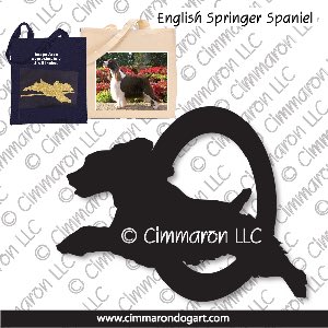 ess005tote - English Springer Spaniel Agility Tote Bag