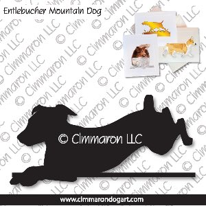 entle005n - Entlebucher Mountain Dog Jumping Bob Tail Note Cards