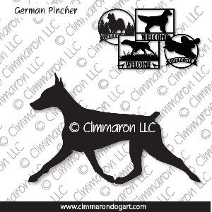 ger-pin002s - German Pinscher Gaiting House and Welcome Signs