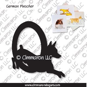 ger-pin003n - German Pinscher Agility Note Cards