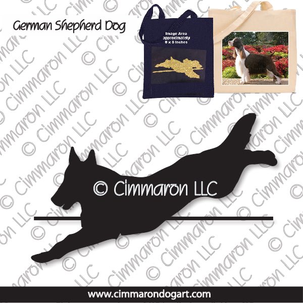gsd006tote - German Shepherd Dog Jumping Tote Bag