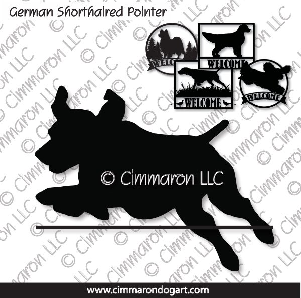 gsp004s - German Shorthaired Pointer Jumping House and Welcome Signs
