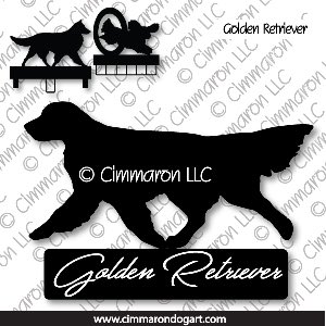 golden004h - Golden Retriever Trotting Leash Rack