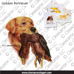 golden015n - Golden Retriever With Duck Note Cards