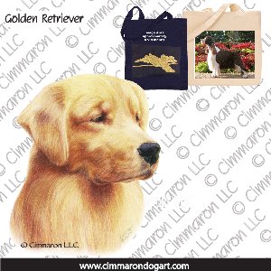 golden017tote - Golden Retriever Drawing Tote Bag