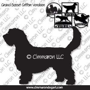 gbgvhd001s - Grand Basset Griffon Vendeen House and Welcome Signs