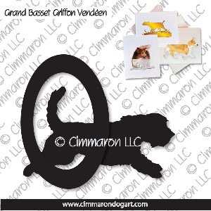 gbgvhd003n - Grand Basset Griffon Agility Silhouette Note Cards