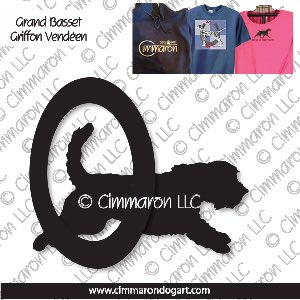gbgvhd003t - Grand Basset Griffon Agility Silhouette Custom Shirts