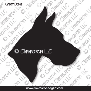 grdane011d - Great Dane Head Decal