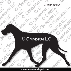 grdane013d - Great Dane Gaiting - Drop Eared Decal