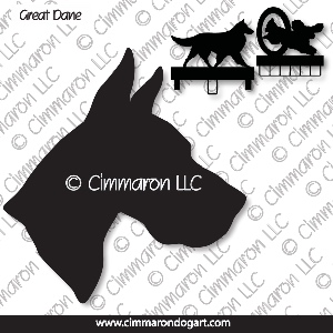 grdane011ls - Great Dane Head Silhouette MACH Bars-Rosette Bars