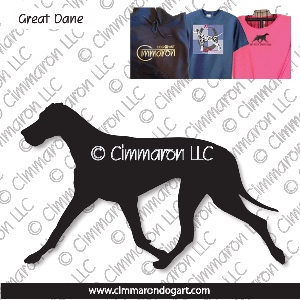 grdane013t - Great Dane Gaiting - Drop Eared Custom Shirts