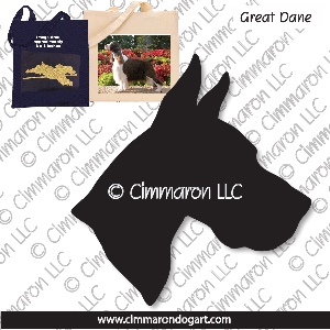 grdane011tote - Great Dane Head Tote Bag