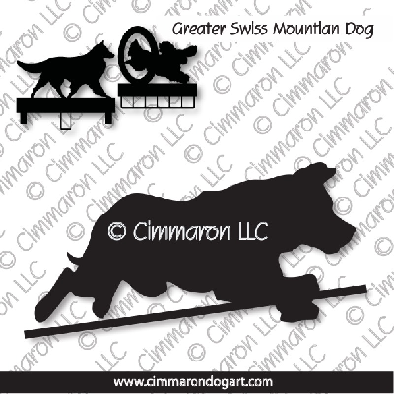 gsmd004ls - Greater Swiss Mountain Dog Jumping MACH Bars-Rosette Bars