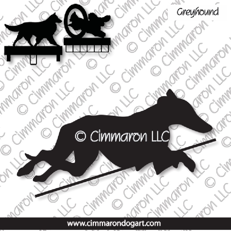 greyhd004ls - Greyhound Jumping MACH Bars-Rosette Bars