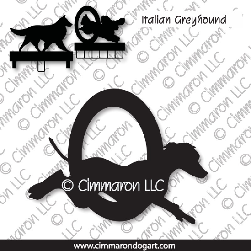 ig004ls - Italian Greyhound Agility MACH Bars-Rosette Bars