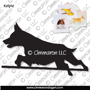 kelpie004n - Kelpie Jumping Note Cards