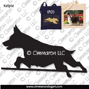 kelpie004tote - Kelpie Jumping Tote Bag