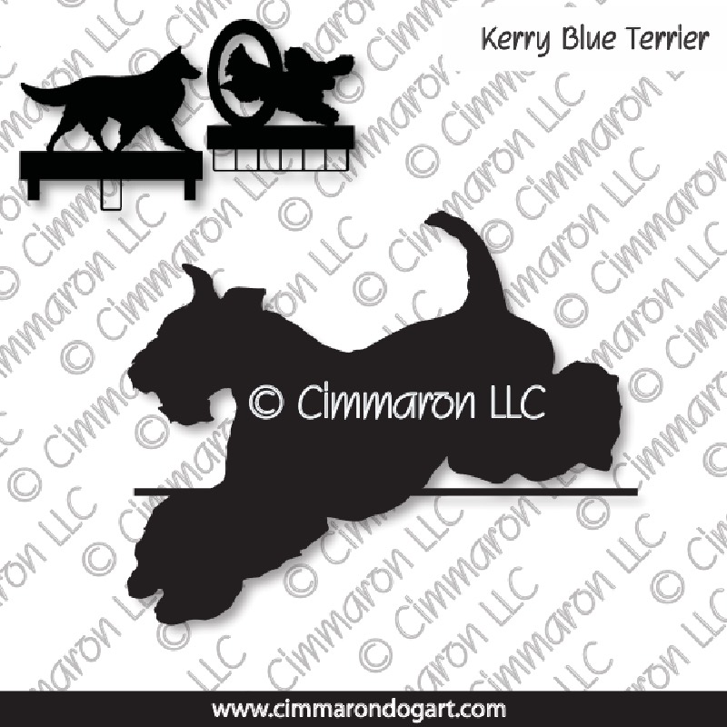 kerryblue004ls - Kerry Blue Terrier Jumping MACH Bars-Rosette Bars