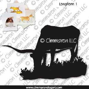 longhorn001n - Longhorn Note Cards