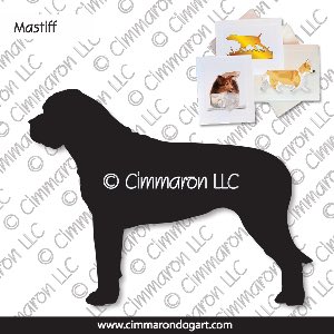 mastiff002n - Mastiff Standing Note Cards