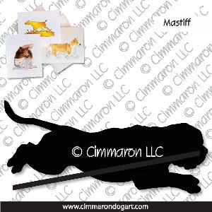 mastiff005n - Mastiff Jumping Note Cards